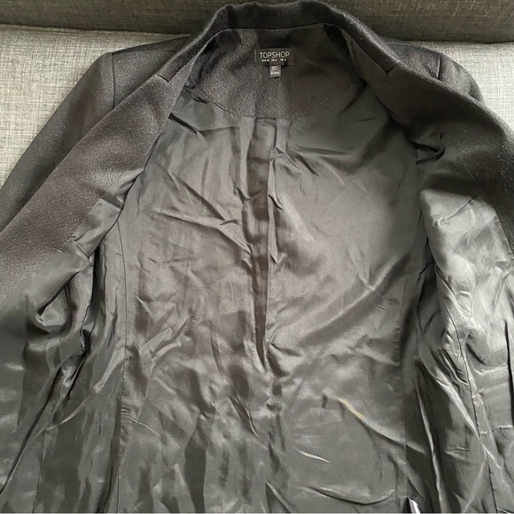 TOPSHOP BLACK GLITTER BLAZER - Picture 6 of 9